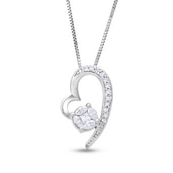 Diamaison 14k White Gold 1/5 Carat T.W. Diamond Pendant Necklace