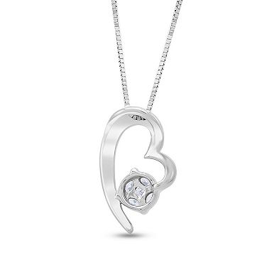 Diamaison 14k White Gold 1/5 Carat T.W. Diamond Pendant Necklace