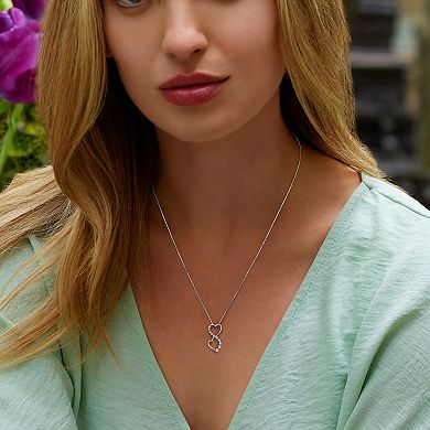 10k White Gold 1/4 Carat T.W. Diamond Heart Pendant Necklace