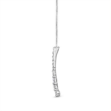 10k White Gold 1/4 Carat T.W. Diamond Heart Pendant Necklace