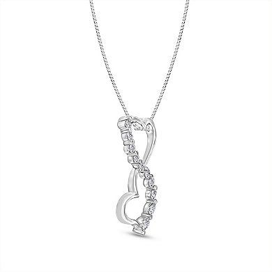 10k White Gold 1/4 Carat T.W. Diamond Heart Pendant Necklace
