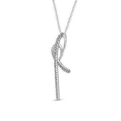 Diamaison 10k White Gold 1/3 Carat T.W. Diamond Pendant Necklace