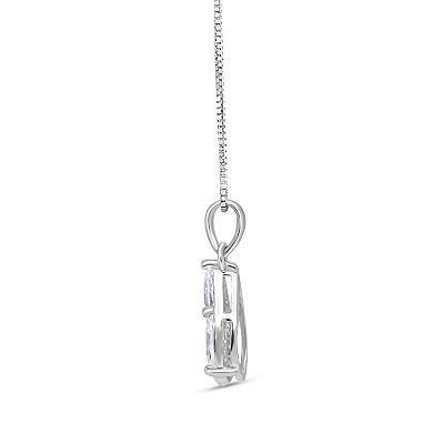 Diamaison 14k White Gold 3/4 Carat T.W. Diamond Pendant Necklace