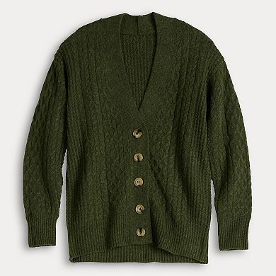 Women's LC Lauren Conrad Cabled Sweater Cardigan