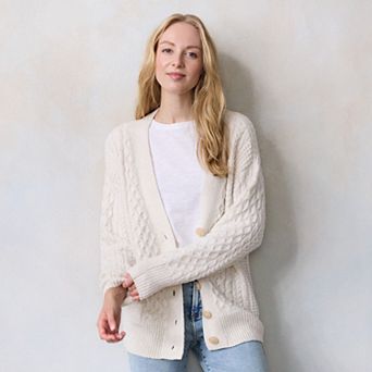 Women's LC Lauren Conrad Cabled Sweater Cardigan