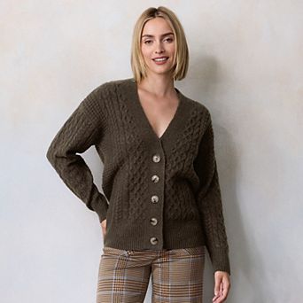 Women's LC Lauren Conrad Cabled Sweater Cardigan