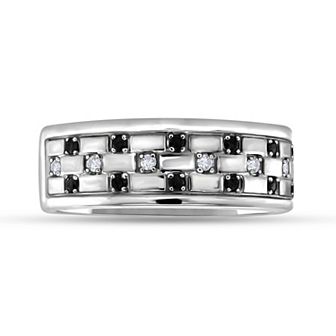 Men's 14k Gold 1/4 Carat T.W. Black & White Diamond Ring