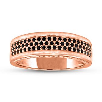 Men's 14k Rose Gold 1/3 Carat T.W. Black Diamond Anniversary Ring