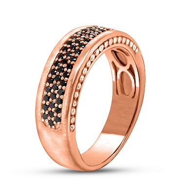 Men's 14k Rose Gold 1/3 Carat T.W. Black Diamond Anniversary Ring