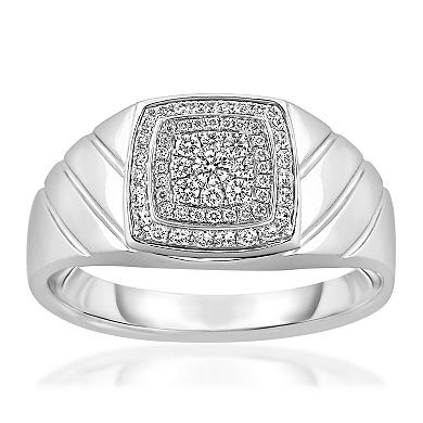 Men's 14k White Gold 5/8 Carat T.W. Diamond Halo Ring