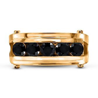 Men's 14k Gold 1 1/4 Carat T.W. Black Diamond Ring