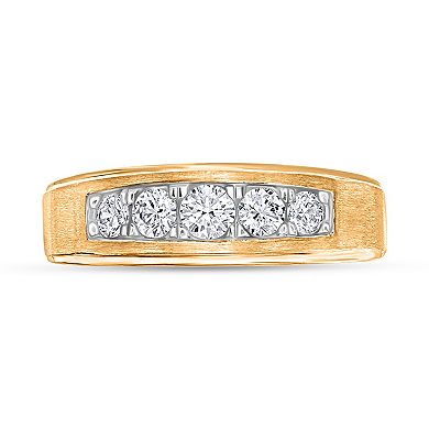 Men's 10k Gold 1/2 Carat T.W. Diamond 5-Stone Ring