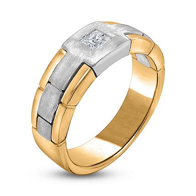 Men's 14k Two-Tone Gold 1/3 Carat T.W. Diamond Anniversary Ring