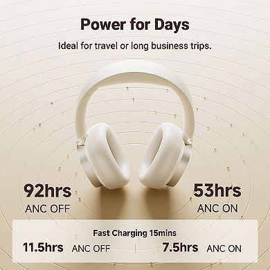 Edifier Active Noise Cancelling Headphones, Over Ear Bluetooth Headset