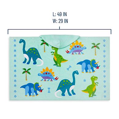 Dinosaur Land Hooded Beach Towel