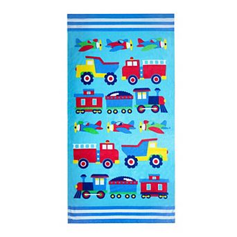 Trains, Planes & Trucks 100% Cotton Beach Towel