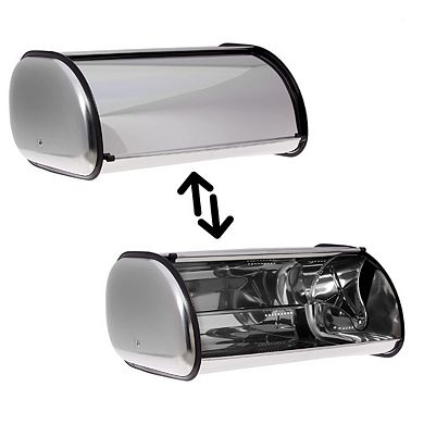 Stainless Steel Bread Box, Food Storage Holder for Banana Bread, Pumpkin Bread, Cake - 16.5x10x8