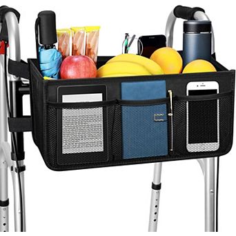 Walker Basket Bag Water Holder Accessories Easy Install for Folding Walker Foldable Storage
