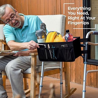 Walker Basket Bag Water Holder Accessories Easy Install for Folding Walker Foldable Storage