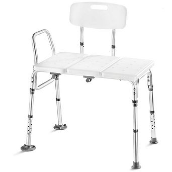 Transfer Bench for Bathtub - Adjustable Shower Chair for Elderly, Disabled, Holds Up to 400 Lbs