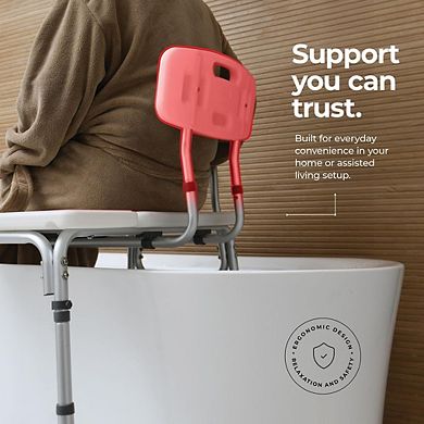 Transfer Bench for Bathtub - Adjustable Shower Chair for Elderly, Disabled, Holds Up to 400 Lbs