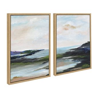 Sylvie Lake Huron l and II Framed Canvas Art Set by Nikita Jariwala