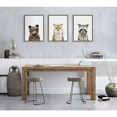 Sylvie Studio Bear, Studio Fox and Studio Raccoon Framed Canvas by Amy Peterson Art Studio