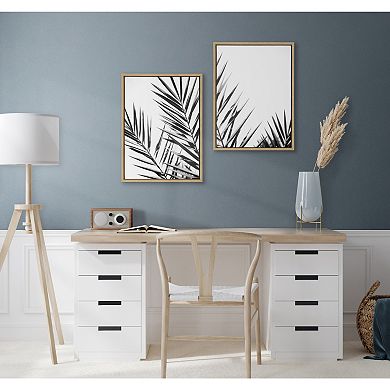 Sylvie Palm I and II BW Framed Canvas by Amy Lighthall