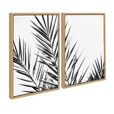 Sylvie Palm I and II BW Framed Canvas by Amy Lighthall