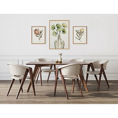Sylvie Greenery Vase, Wild King Protea and Wild Banksia Framed Canvas Art Set by Sara Berrenson
