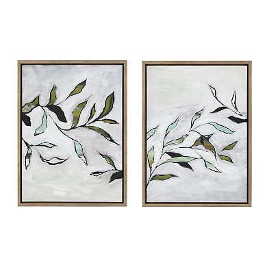 Sylvie Branch I and II Framed Canvas Art Set by Nikita Jariwala