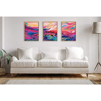 Sylvie EV Brush Strokes 90 A, B and C Framed Canvas Art Set by Jessi Raulet of Ettavee