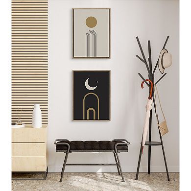 Sylvie Boho Minimalist Sunrise Framed Canvas Art Set by The Creative Bunch Studio