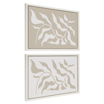 Sylvie Modern Matisse Inspired Botanical Framed Canvas Set by The Creative Bunch Studio