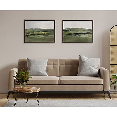 Sylvie Green Mountain Landscape I and II Framed Canvas Art Set by Amy Lighthall