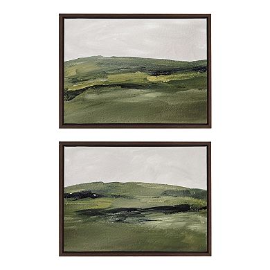 Sylvie Green Mountain Landscape I and II Framed Canvas Art Set by Amy Lighthall