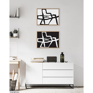 Sylvie Bold Sophisticated Abstract Framed Canvas Art Set by The Creative Bunch Studio