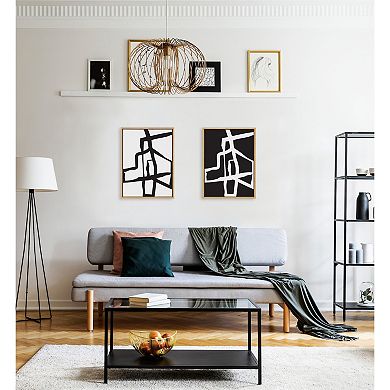 Sylvie Bold Sophisticated Abstract Framed Canvas Art Set by The Creative Bunch Studio