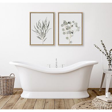 Sylvie Neutral Botanical 1 and 2 Framed Canvas Set by The Creative Bunch Studio
