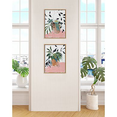 Sylvie Wild Foliage l and II Framed Canvas Art Set by Nikita Jariwala