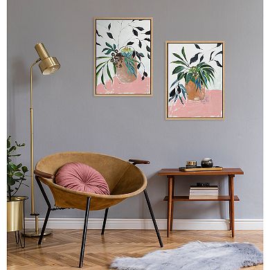 Sylvie Wild Foliage l and II Framed Canvas Art Set by Nikita Jariwala