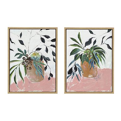 Sylvie Wild Foliage l and II Framed Canvas Art Set by Nikita Jariwala