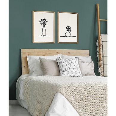 Sylvie Still Life Sketched Botanical Flower Vase Framed Canvas Set by The Creative Bunch Studio