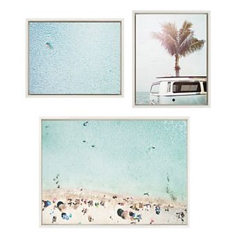 Sylvie Turquoise Beach Framed Canvas Set by Amy Peterson Art Studio