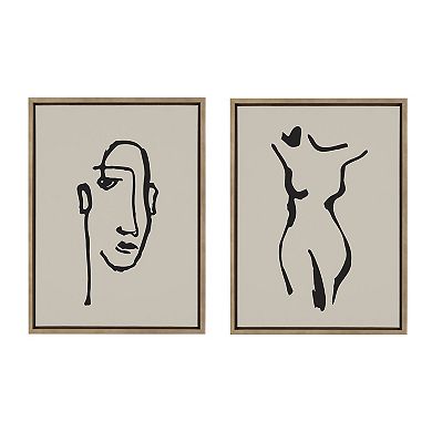 Sylvie Minimalist Neutral Framed Canvas Art Set by The Creative Bunch Studio
