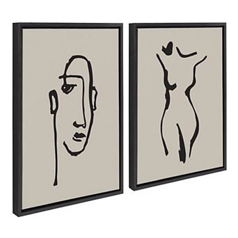 Sylvie Minimalist Neutral Framed Canvas Art Set by The Creative Bunch Studio