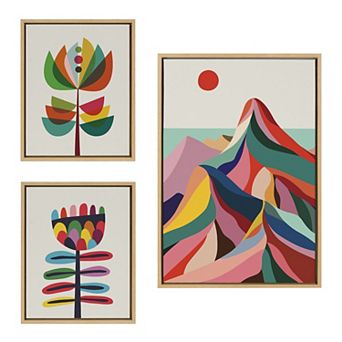 Sylvie Modern Wildflower Framed Canvas Art Set by Rachel Lee of My Dream Wall