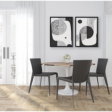 Sylvie Abstract Minimal A and B Framed Canvas by The Creative Bunch Studio