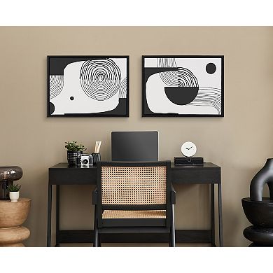 Sylvie Abstract Minimal A and B Framed Canvas by The Creative Bunch Studio