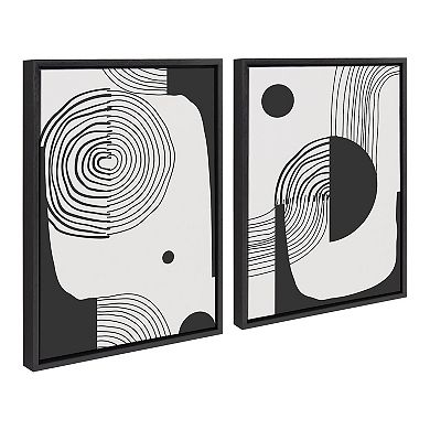 Sylvie Abstract Minimal A and B Framed Canvas by The Creative Bunch Studio